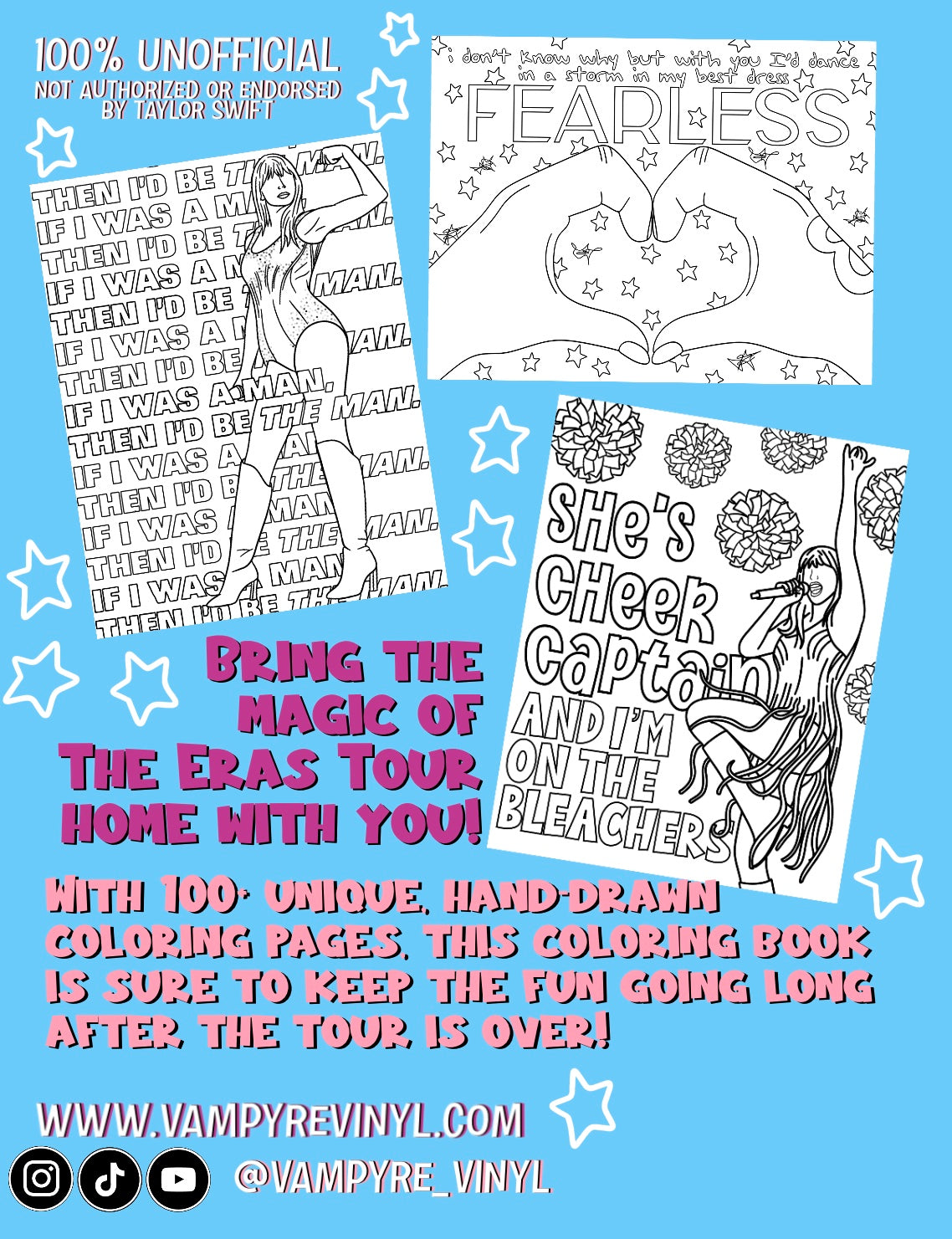 The Unofficial Eras Tour Coloring Book - 130+ Unique Coloring Pages